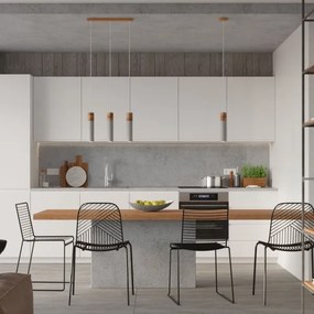 Sollux SL.0965 - Csillár zsinóron ZANE 1xGU10/40W/230V beton/fa