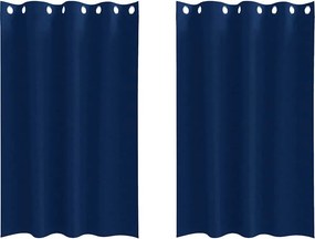 vidaXL Fekete Függöny Gyűrűkkel 2 pcs Sötét kék 175 x 140 cm