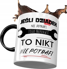 Fekete bögre nagypapának Nagypapa napja Ajándék Nyomtatott fényképpel