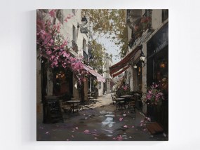 Vászonkép Canvas Város Utca Kávézók Virágok Rózsák 40x40