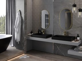 Mexen Loft ovális fürdőszobai tükör 80 x 45 cm, arany keret - 9851-080-045-000-50