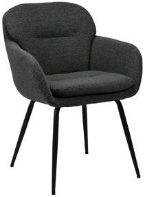 Mazzoni GEORGIA Antracitszürke (Monza 130 szövet) - MODERN KÁRPITOZOTT BOUCLÉ SZÉK NAPPALIBA/ÉTKEZŐBE/LOFT IRODÁBA