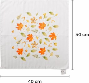 EMI Ősz fehér damaszt terítő 40x40 cm