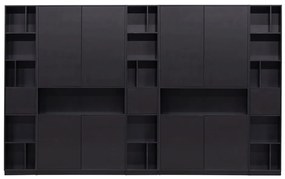 Fekete borovi fenyő moduláris könyvespolc 340x210 cm Finca – WOOOD