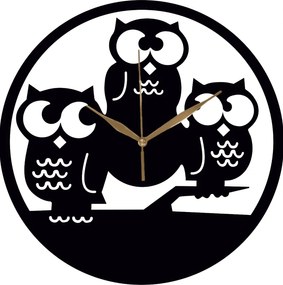 Falióra Dekoratív Ajándék Három bagoly Bagoly 35 cm