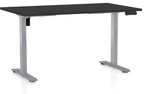 OfficeTech B állítható magasságú asztal, 120 x 80 cm, szürke alap, fekete