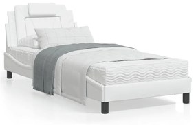 fehér műbőr ágykeret Viana matrac nélkül 90 x 200 cm