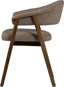 Barna kárpitozott karfás étkezőszék Tunar – WOOOD