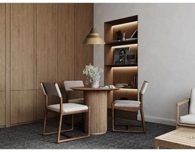 Tömörfa függőlámpa kábellel 1xE27/60W/230V, Ø 33 cm, tölgy / dió / kaucsukfa