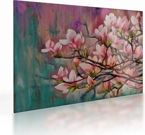 Kép - olajfestmény, virágzó Sakura (üvegen) (70x50 cm)