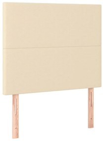 krémszínű szövet rugós és LED-es ágy matraccal 100x200 cm