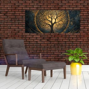 Kép – Arany aurájú fa (120x50 cm)