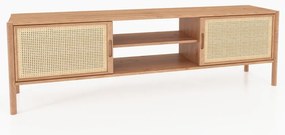 Tölgyfa TV-állvány 204x64 cm Pola - The Beds