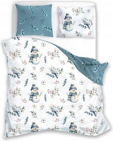 Karácsonyi Hóember pamut Ágyneműhuzat 220x200 2x 70x80 szett 3 részes