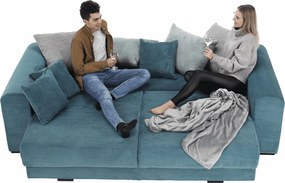 Extra tágas kanapé, kék, menta, világosszürke színű, GILEN BIG SOFA