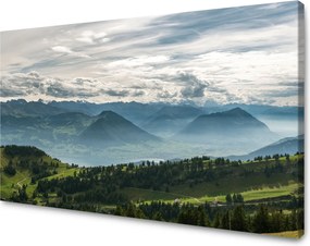 Vászonkép Hegyek Felhők Természet Erdők Természet 120x70 cm