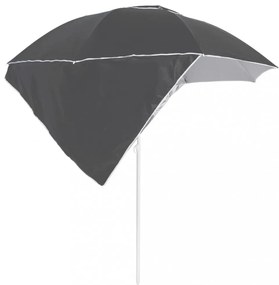 antracitszürke strandnapernyő oldalfalakkal 215 cm