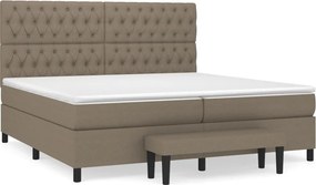 vidaXL tópszínű szövet rugós ágy matraccal 200 x 200 cm