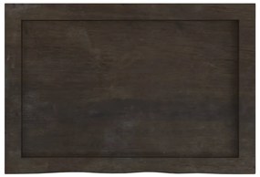 sötétbarna kezelt tömör tölgyfa asztallap 60x40x(2-6) cm