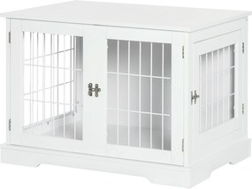 PawHut 2 az 1-ben Kutyakenel Oldaltábla 2 Zárható Ajtóval - 76L x 54.5W x 56H cm - Fém és MDF | Aosom