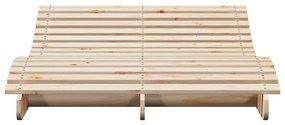 Tömör fenyőfa napozóágy 205 x 110 x 31,5 cm