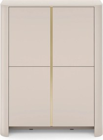 Sorrenti magas komód 103 cm – kasmír / arany