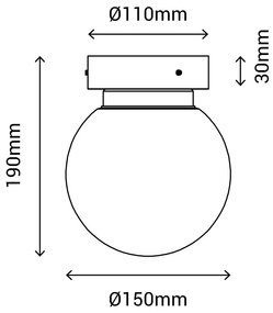 Sena ezüstszínű mennyezeti lámpa, ø 15 cm - SULION