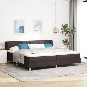 Boxspring ágy matraccal, sötétbarna, 200x200 cm, szövet