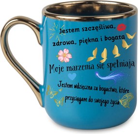 Elegáns bögre "Az én gazdagságom megerősítések" 330 Kék