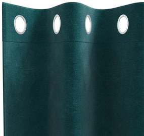 Feketeárnyékos Függönyök Személyfogókkal 2 db Sötét Zöld Velúr