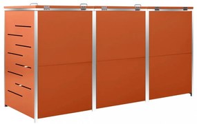 acél tároló három gurítható szemeteskukához 207x77,5x112,5 cm