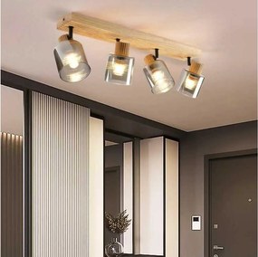 Brilagi - HYGGE spotlámpa 4xE14/15W/230V fa/füstszínű