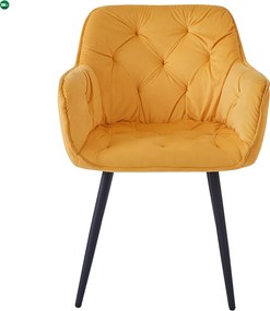 Dizájnos fotel, sárga Velvet szövet, FEDRIS NEW