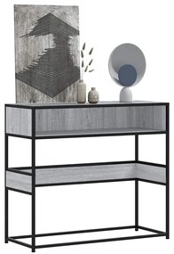 szürke sonoma színű szerelt fa tálalóasztal 90x35x80 cm