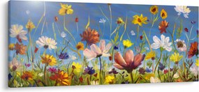 Festett kép egy virágzó rét (120x50 cm)