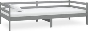 vidaXL szürke tömör fenyőfa kanapéágy 90 x 200 cm