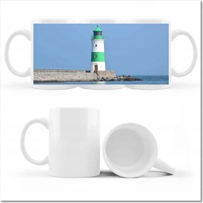 Nyomott mintás bögre Világítótorony Tenger