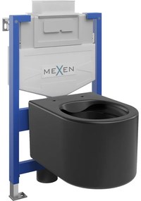 Mexen beépíthető Felix XS-U WC váz WC csészével Sofia, Fekete matt - 6853354XX85