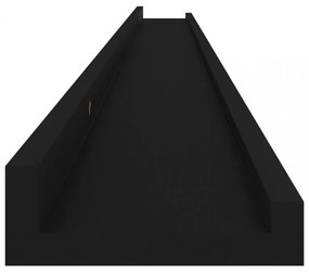 4 db fekete fali polc 115 x 9 x 3 cm