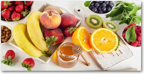 Fotó kép edzett üveg Gyümölcsök és méz 140x70