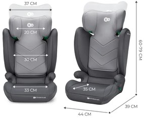 KINDERKRAFT - Autósülés I-SPARK i-Méret (100-150 cm) szürke