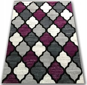 Szőnyeg 140x200 Hálószoba Nappaliba Szürke Lila Modern Szőtt Divatos