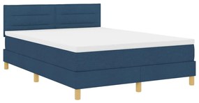 Boxspring Ágy Matraccal Kék 140x190 cm Szövet