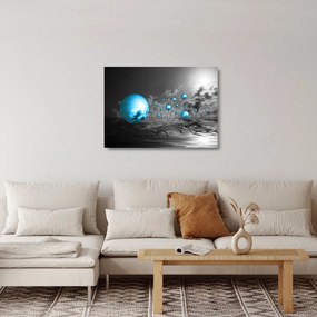 Sötétkék gömbök képe (üvegen) (70x50 cm)