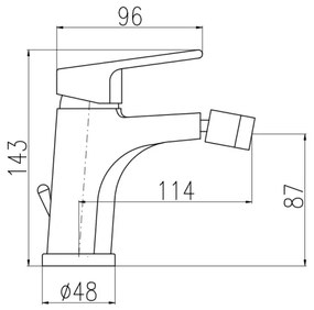 RAV Slezák CO145.0 - Bidé csaptelep + COLORADO leeresztő, 14,3 cm, fényes króm