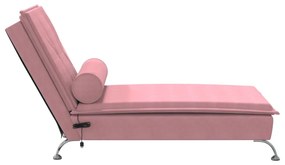 rózsaszín bársony masszírozó dívány hengerpárnával