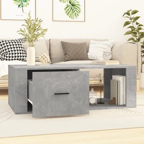 Betonszürke szerelt fa dohányzóasztal 100x50,5x35 cm