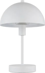 Globo 24009W Asztali lámpa, matt fehér fém, fehér PVC kábel, billenőkapcsoló a kábelen, ø: 200mm, M: 310mm, kábelhossz 1500mm, 1x E14 40W 230V izzó nélkül