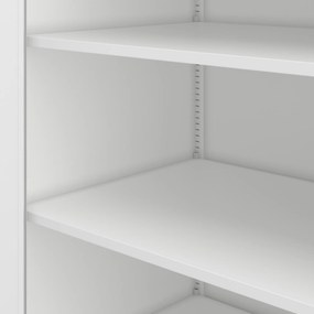 Fém irodai szekrény széles és mély fehér, 1150x1850x600 mm: JAN II D600