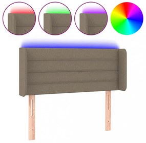 tópszínű szövet LED-es fejtámla 103 x 16 x 78/88 cm
